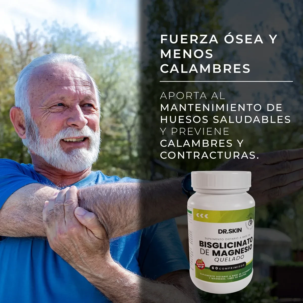 Bisglicinato de magnesio quelado 1000mg Dr Skin 60 comprimidos foto 5